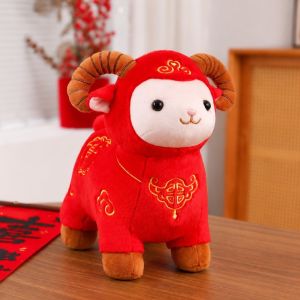 NEXTYOO Linh vật năm Búp bê nhồi bông hình cừu theo dấu hiệu cung hoàng đạo. Mềm mại 20/30 cm Đồ chơi thú nhồi bông hình cừu Sáng tạo Hoạt hình Búp bê linh vật nhồi bông Trang trí Tết Nguyên Đán