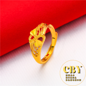 Emas Bangkok Emas Korea 24K Ring Gold Plated Adjustable Cincin Emas Sadur melaraskan Perempuan emas 916 G