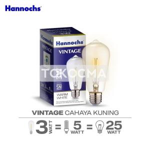 Hannochs Lampu LED Filament Vintage 3W 3Watt Lampu Cafe Cahaya Kuning Warm White