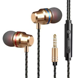 LS in-Ear Headphones 3.5MM Fashion Sports Headphones New in-Ear Headphones Metal Subwoofer Headphones Simple Wind for Microphones Mobile Phone Computer Universal Headphones with Mai