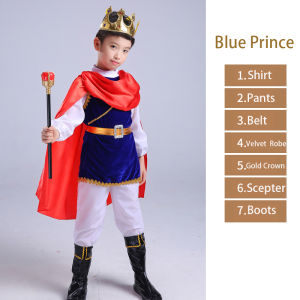 Prince Costume Childrens Halloween Boys Clothes King Cosplay Costume Play Out Costume Show Makeup Costume