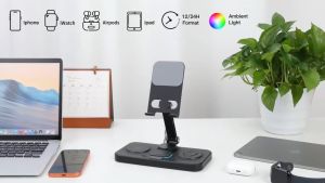 15W Fast Wireless Charger Stand Universal Charging Station for Phone Tablet Earbuds Smart Watch