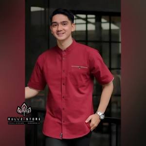 Baju Koko Pria Trend Model Terbaru Modern Pria SELEB Baju koko pria dewasa lengan pendek Baju koko al kausar baju koko lebaran 2025 baju koko pria Big size jumbo Baju koko bordir lengan pendek baju koko