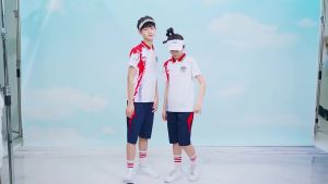 《501》 ชุดกีฬาฤดูใบไม้ผลิและฤดูร้อน Lanyang Beibei สไตล์จีนแดง ชุดนักเรียนมัธยมต้นและมัธยมปลาย เสื้อผ้าโรงเรียนเทรนด์ขายส่ง