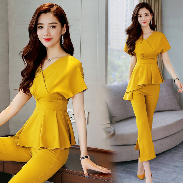 Women's Fashion Outfits 2022 Spring Summer New Flare Leggings Two Piece Set  Korean Style Wide Leg Pants And Tops Lady Suit W56 - AliExpress