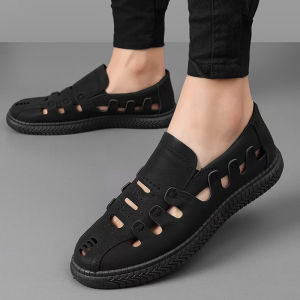 Free Shipping New Business Perforated Sandals For Men Casual Wedding Groom Sandals Summer Breathable Pointed-Toe MenS Shoes