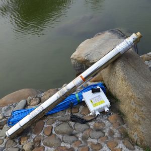 Submersible Pump 3Inch 2HP Pure Copper Interface Impeller Deep Well Water Pump 220V 60Hz Stainless Steel Electric Water Pum Family Garden Agricultural Irrigation Pumping Deep Well Pump