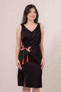 RIMINI - Dress Cewe Gaun Putungan Satin Cheongsam XS-XL- Qixia Dress 85938