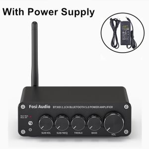 Fosi Audio BT30D Bluetooth Sound Power Amplifier 2.1 Channel Bass & Treble Control Amp Audio Subwoofer 100W + 50W X2 Sound Amp