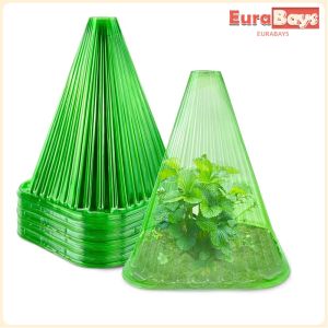 E.B.【Ready in Stock】 10Pcs Plastic Plant Covers Weather-Proof Plant Hats Protection Outdoor Garden Supplies Seedling Prot