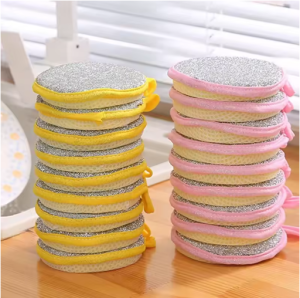 NEW Home Grease Removal Dishwashing Cloth Kitchen Double-Sided Dishwashing Sponge Reusable Brushing Pots Wipes Pans Cleaning Cloth- MULTICOLOR