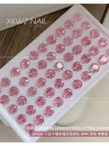 ต่างหูเพชรซิรคอนเจียระไนรูปดอกกุหลาบแปดเหลี่ยมเกรดเครื่องประดับเพชรคาร์บอนสูงตกแต่งเล็บทำมือ