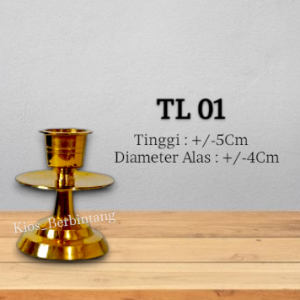 Tempat Lilin KUNINGAN Pilar Lilin Batang Candle Holder 1 Pcs