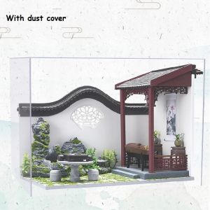 DIY Wooden Doll Houses Miniature Building Kits with Furniture Chinese Courtyard Casa Assembled Dollhouse for Adults Xmas Gifts