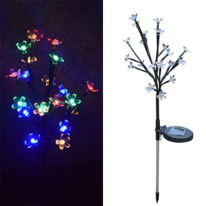 MBMSHEGH Solar Cherry Blossom Lights Outdoor Waterproof Colorful LED Flowers Tree Garden Stake Home Lawn Landsacape Lamp Christmas Decor