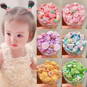 UUMIR 10Pcs/bag อีลาสติก ที่คาดผม ของขวัญสำหรับเด็ก การ์ตูนน่ารักๆ ยางรัดผม หวานหวานแหววว ชุดคลุมศีรษะ สำหรับเด็กผู้หญิง