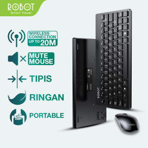 Keyboard Wireless mini ROBOT Portable and Mouse Combo - KM3000