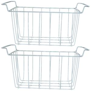 2 Pack Freezer Organization Baskets Sturdy Wire Mesh Containers for Efficient Fridge Space Utilization