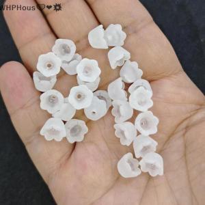 WP💓💛💖 100pcs Transparent Acrylic Beads Tulip Flower Lily Of The Valley For Jewelry Making DIY Bracelet Necklace