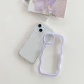 2 IN 1 Macaron Solid Color Wave Frame Transparent Phone Case for iPhone 13 12 Pro Max 11 Xr Xs Max X 7 8 Plus Clear Thicken Shockproof Bumper Soft TPU Back Cover Casing. 