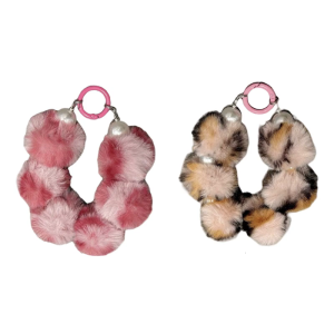 Vải nhung mềm mại Leopard dây đeo cổ tay vòng tay trang trí Vòng tay Keychain Túi xách Sáng Tạo Treo lòng thòng Túi Chìa khóa trang trí