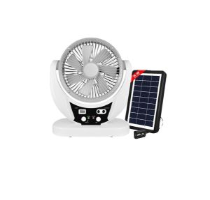 X-DEAL 8-inch solar electric fan with USB charging air circulation and led light portable electric fan