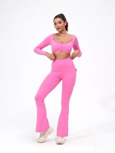 Women Yoga Shirts Crop Top Long Sleeves Shirts For Women Yoga Sports Fitness Gym Clothes Workout Tops