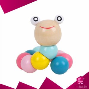 BabyShop-M331 Mainan Edukasi Anak Ulat Kayu Lucu Warna Warni / Mini Wooden Caterpillar / Mini Worm Colorful Wooden Toys / Mainan Kayu Anak
