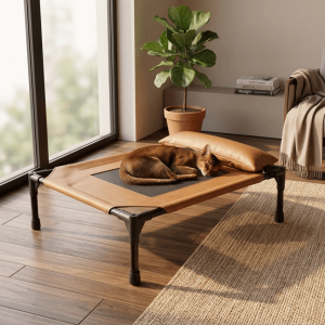 BLACKON Mesh Elevated Dog Beds Breathable with Pillow Dog Cat Cooling Bed Pet Furniture Removable Pet Sleeping Bed Outside