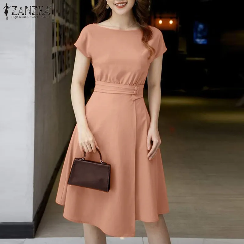 Plain knee shop length dress