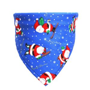 ER52858 Cotton Lightweight Pet Accessories For PuppyKitten Santa Claus Patten Christmas Element Dogs Bandanas Cats Triangular Scarf Pet Costume Christmas Pet Decor