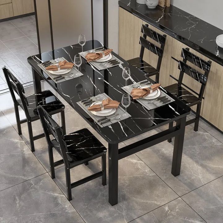 Table Chair Simple Local Simple dining table and chair combination small apartment modern ...
