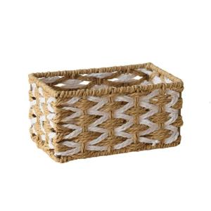 Woven Storage Bin Large Capacity Organiser Basket For Toy Cosmetics Book Small Items Living Room Bedroom Dresser