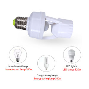 E27 Base Lamp Holder With Light Control Smart Switch Bulb Socket Adapter E27 Motion Sensor Light Switch 100-240V Motion Detector