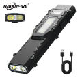 HaixnFire W108 Mini flashlight USB rechargeable 2500 lumens LED super bright torch Outdoor camping lamp Floodlight Emergency light Signal light Camping, fishing, walking. 