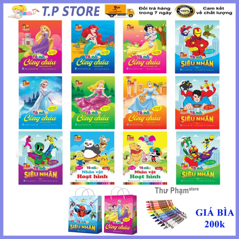 Bộ 50 Tranh tô màu cho bé khổ A4- chú đề công chúa nhỏ | Shopee Việt Nam