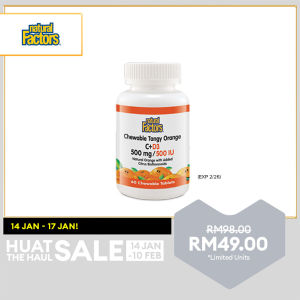 [Spend RM150 and receive an extra gift] Natural Factors Tangy Orange Vitamin C 500mg + D3 500iu – Immune Health & Antioxidant Support