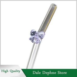 [Dale Dephne] หลอดแก้ว8มม. 1ชิ้นหลอดดูดน้ำแบบนำกลับมาใช้ใหม่ได้ลายผีเสื้อน่ารักทนความร้อนสำหรับงานเทศกาลปาร์ตี้งานแต่งงานค็อกเทลบาร์ชายหาด