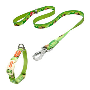 HamshMoc Waterproof Dog Collar and Leash Set Adjustable Pet Collar Heavy Duty Soft Comfortable Durable for Small Medium Large Dogs