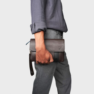 HandBag Pria Kulit Asli. Caliandravieri CVR2 Moessa Pouch Leather