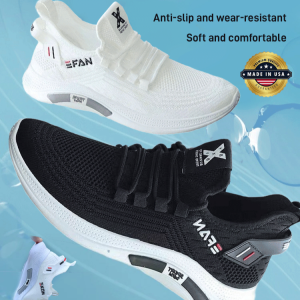 รองเท้าผ้าใบผู้ชายยอดนิยม รองเท้าผู้ชาย flyweave ระบายอากาศได้ดี กํามะหยี่หนาขึ้น รองเท้าลําลองผู้ชาย