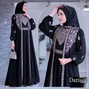 Gamis Wanita Terbaru 2024 Darissa Dress Bahan Crinke Airflow Apk Bordir Dres Jumbo Wanita Simple Kekinian