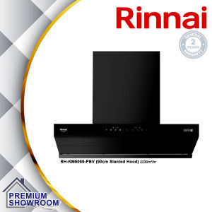Rinnai 90cm Slanted Hood Kitchen Cooker Hood 2230m³/hr / DC Motor / Rinnai RH-KM6069-PBV