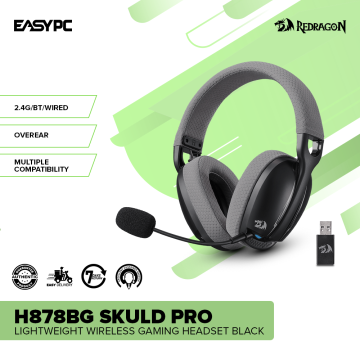 EasyPC Redragon H878BG Skuld Pro Black or Blue and White Lightweight  Wireless Gaming Headset Black for Desktop and Laptop Lazada PH