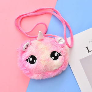 Kid Unicorn Fur Cartoon Sling Crossbody Bag