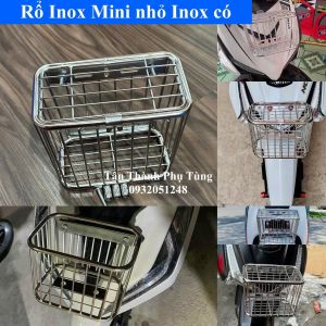 Rổ Inox Mini có nắp chế gắn nhiều dòng xe