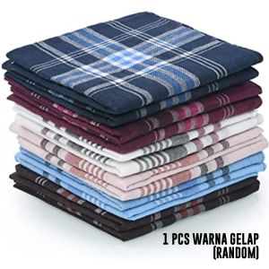 Sapu Tangan Cowok Terbaru 100% Katun Bagus Halus Adem Dipakai (1 Pcs Tanpa Kotak)