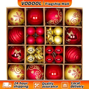【Fast delivery】 44Pcs Christmas Tree Ornaments in Assorted Colors for Festive Holiday Decoration and Christmas Celebration