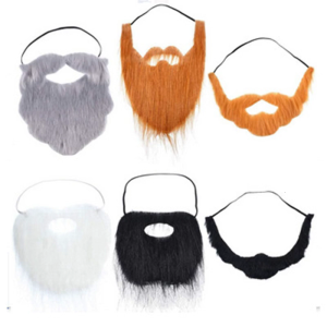 6Pieces Funny Artificial Beards Halloween Cosplay Mustaches Costume Accessory for Masquerade Halloween Christmas Cosplay