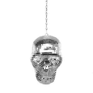Sparkling Discos Balls Human Head Skull Decors Reflective Skull Ornament Mirrored Balls Hanging Pendants Party Decors